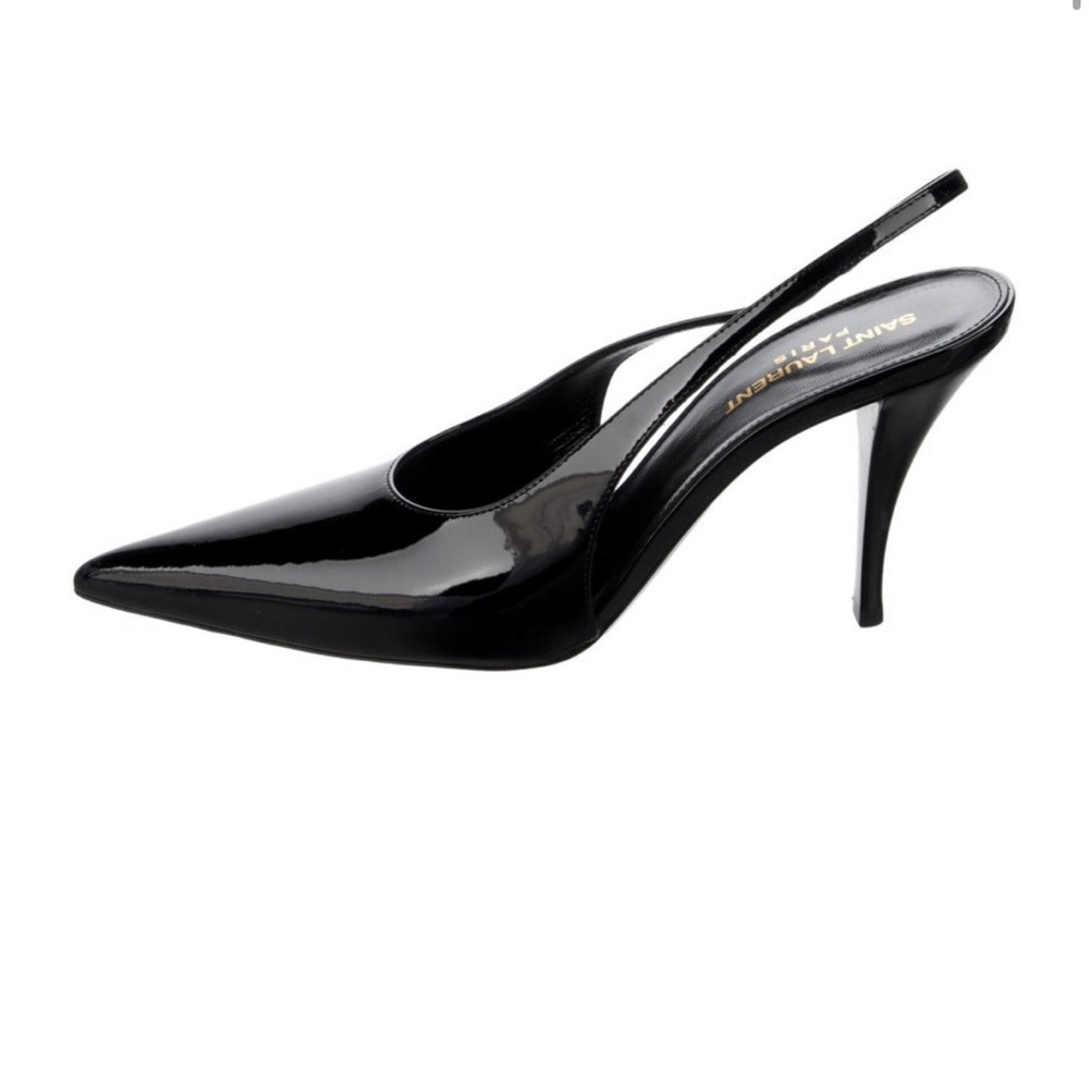 Saint Laurent Patent Leather Slingback Heel